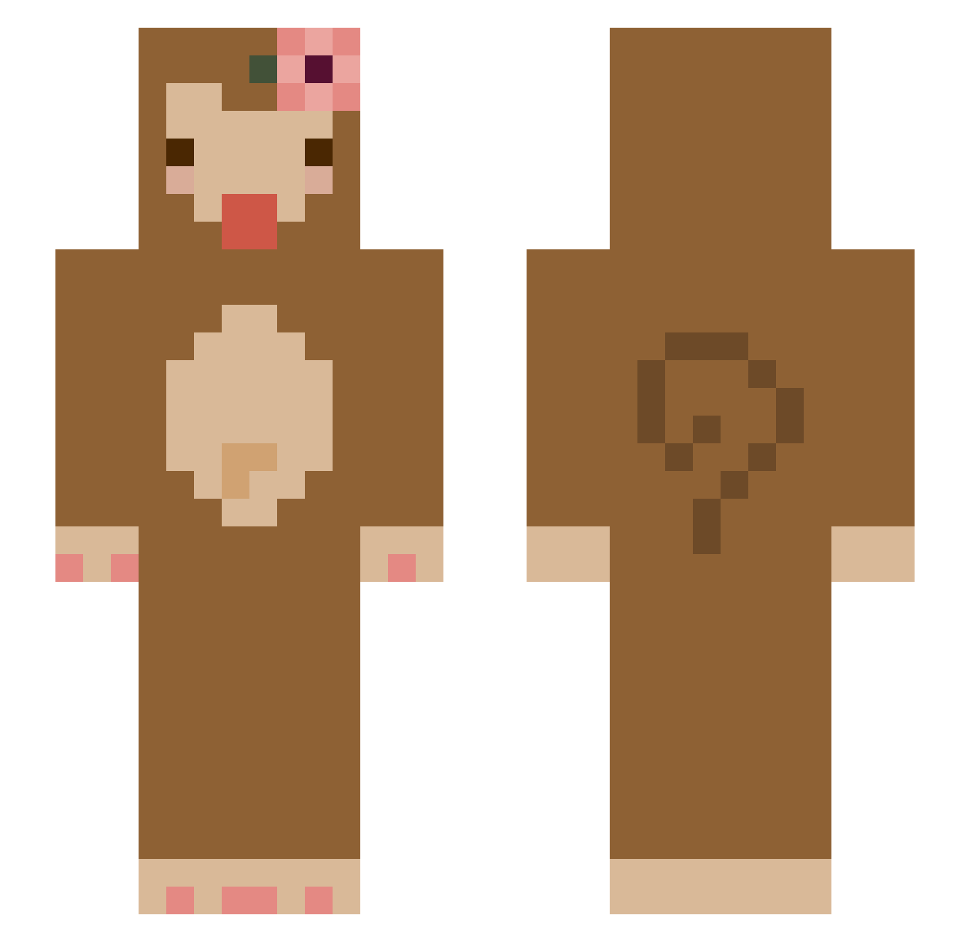 wavysha Minecraft skin, front and back view