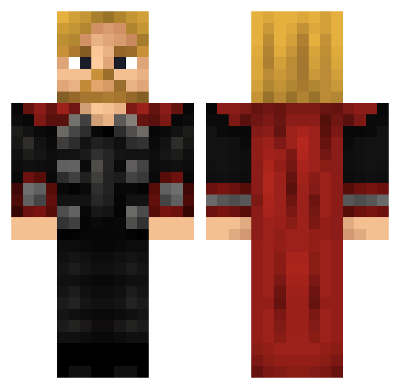 Kemy157 Minecraft skin, front and back view
