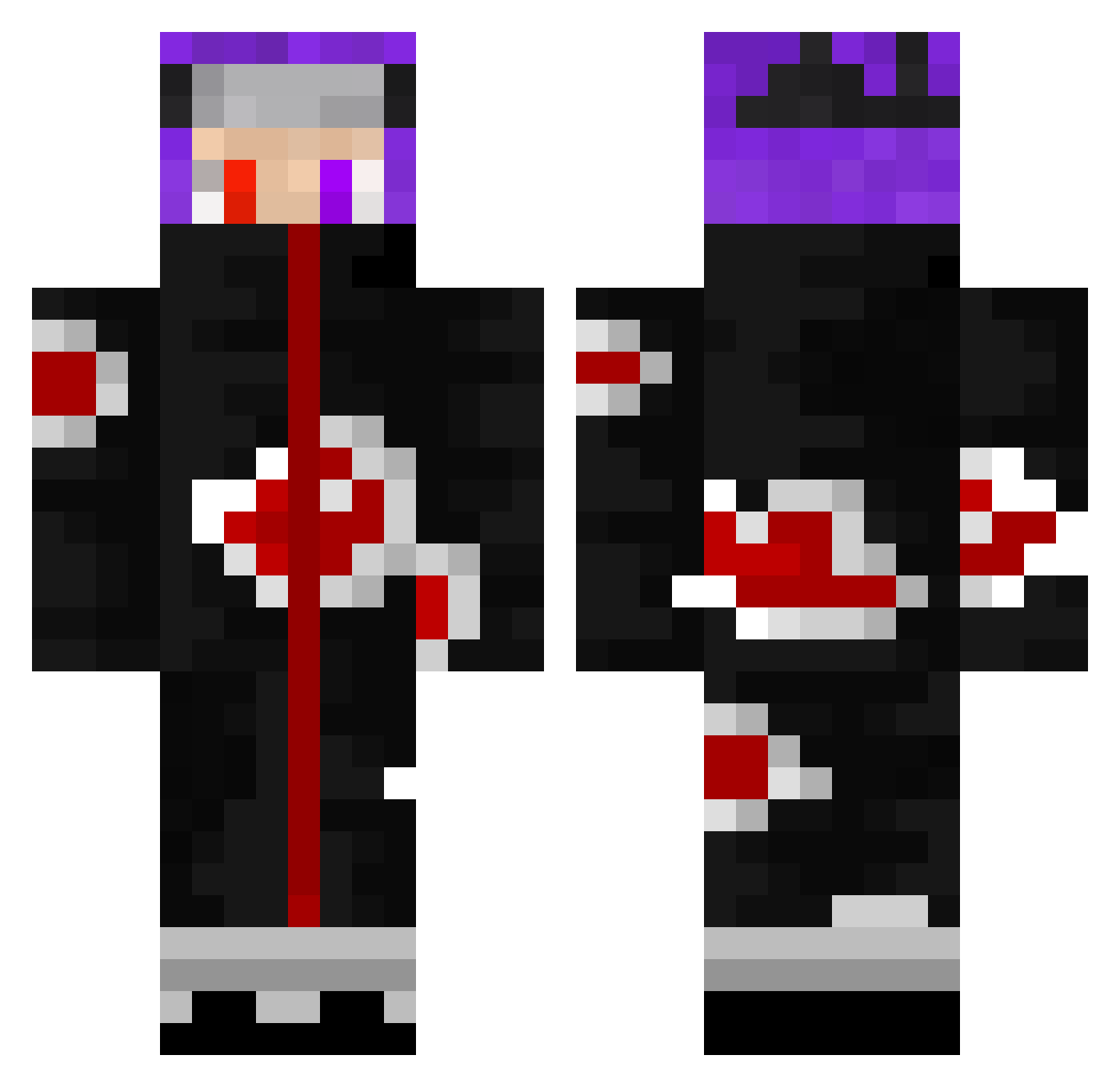ziac Minecraft skin, front and back view
