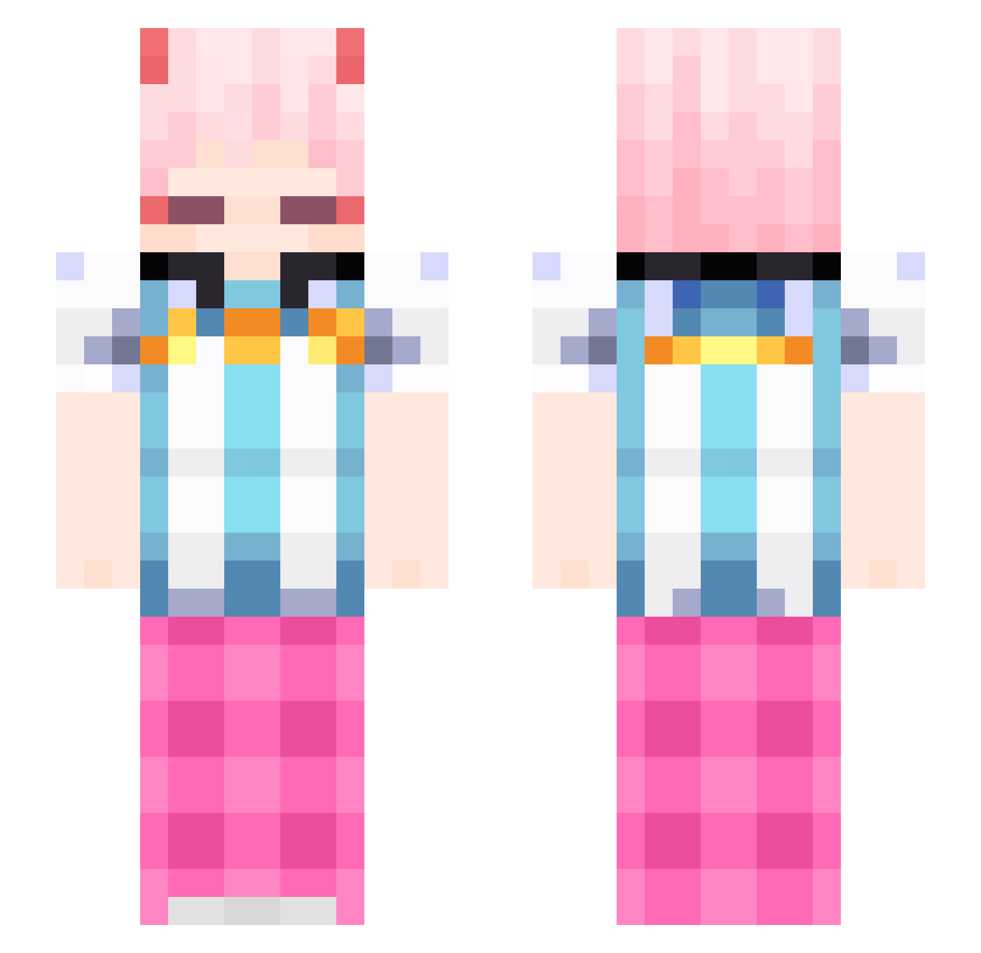roriARG Minecraft skin, front and back view
