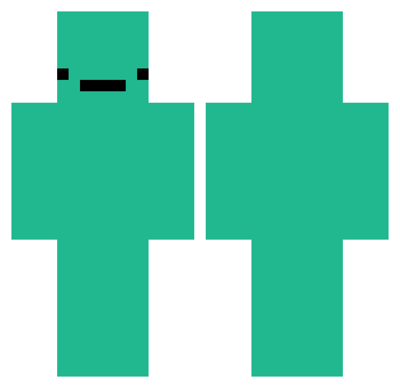 ANMmerg Minecraft skin, front and back view