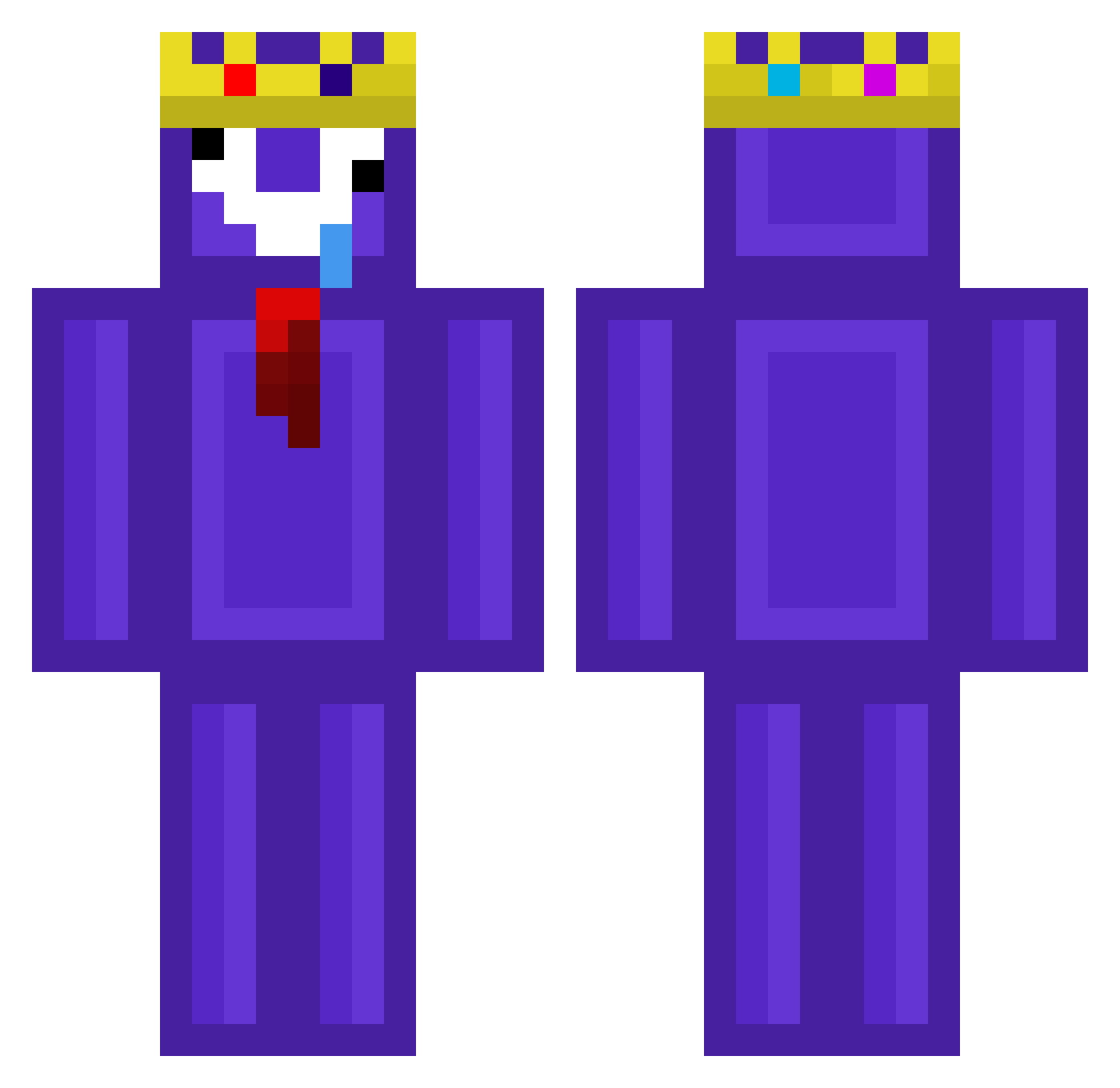 TheMoly Minecraft skin, front and back view