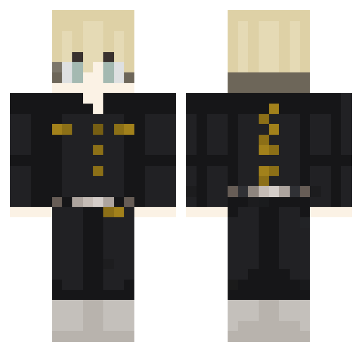Terasaka_ Minecraft skin, front and back view