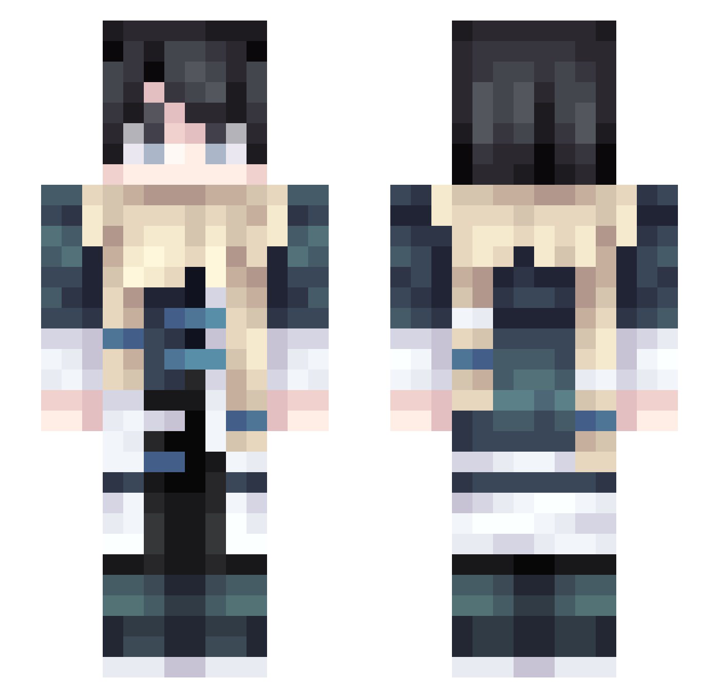 Lai1BaoShuTiaoMa Minecraft skin, front and back view