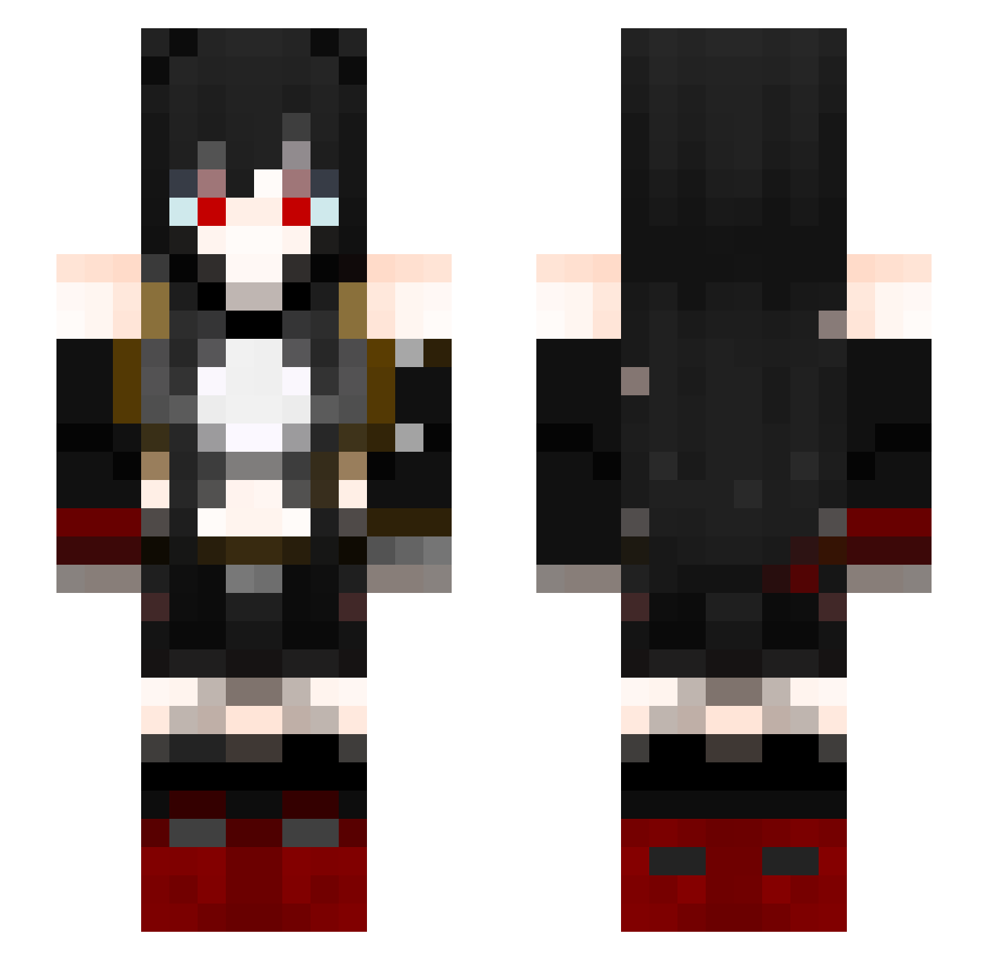berinaa Minecraft skin, front and back view