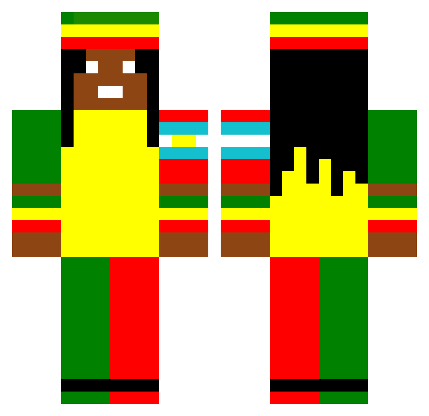 SantiBilli Minecraft skin, front and back view