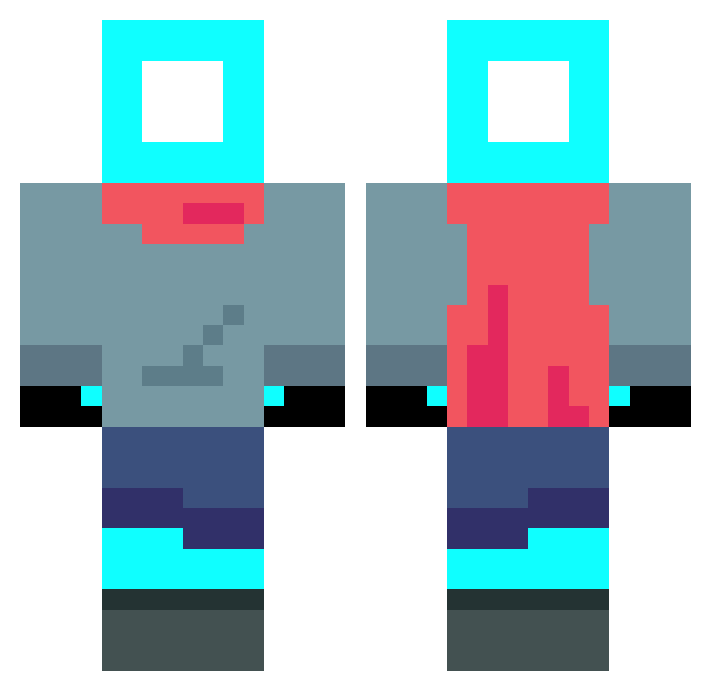 CDAnimations Minecraft skin, front and back view