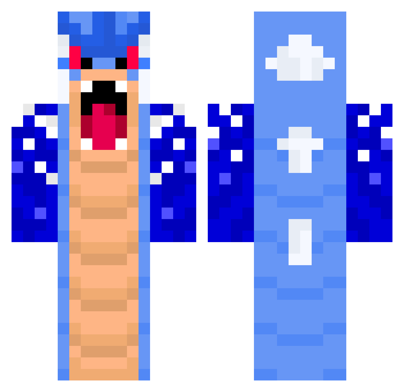 Sonikks4 Minecraft skin, front and back view