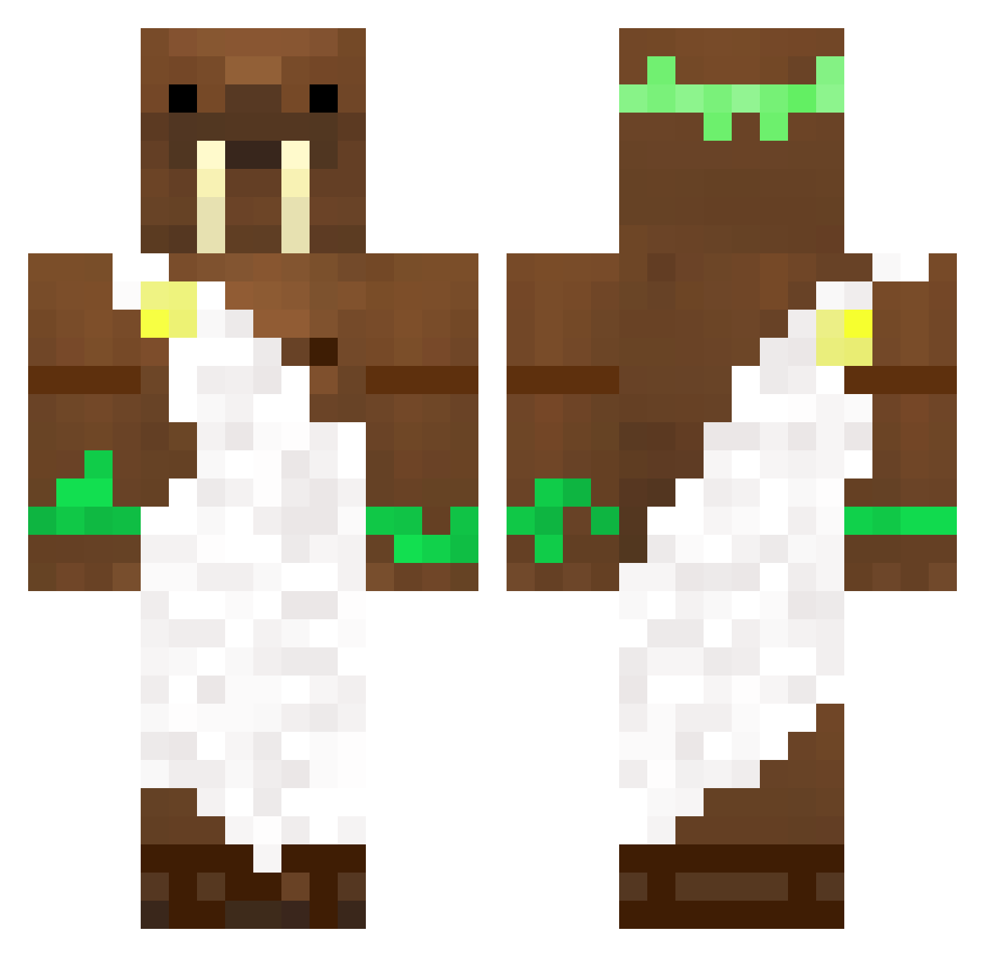 weebs2 Minecraft skin, front and back view