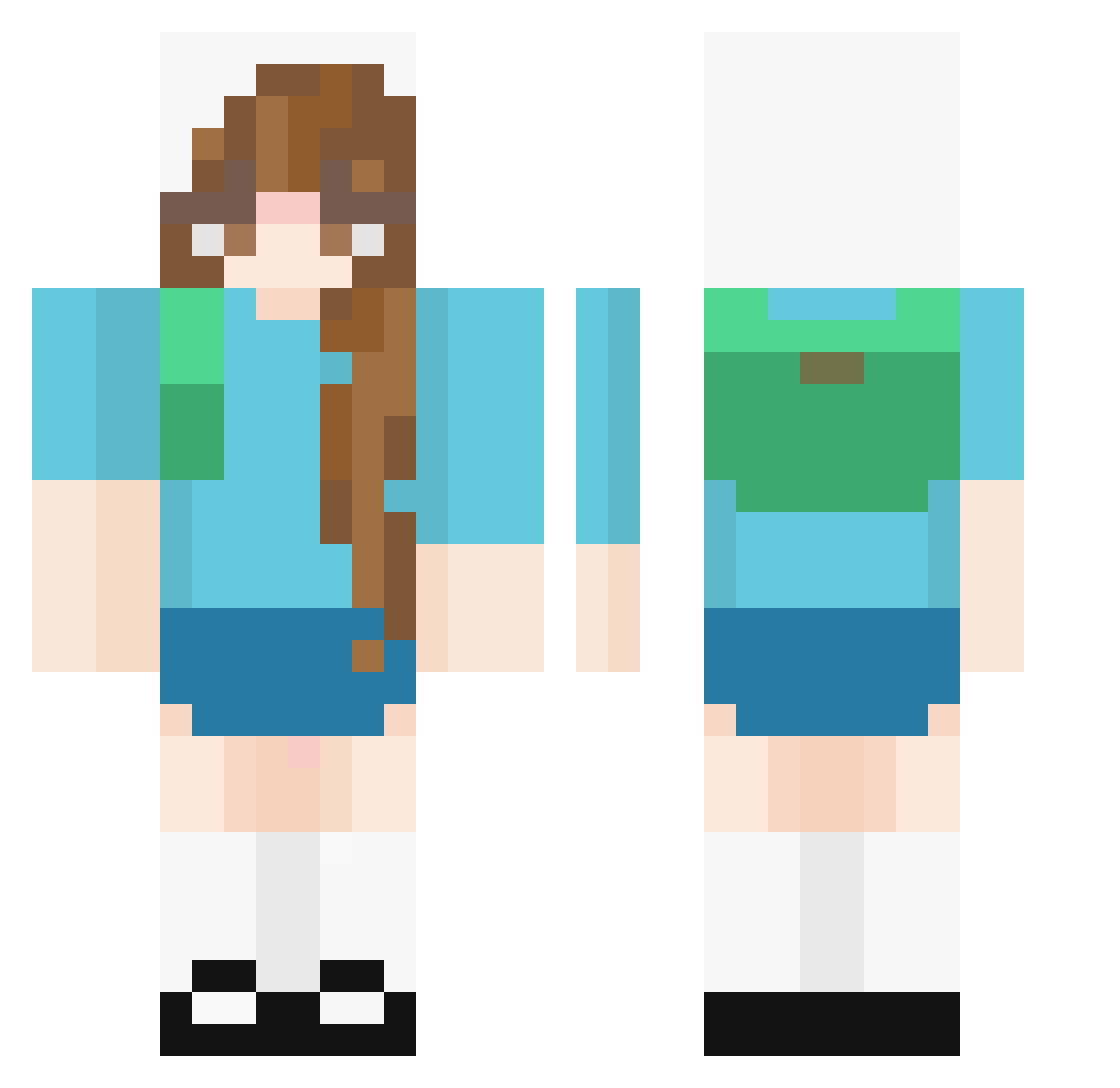 RayrayZB Minecraft skin, front and back view