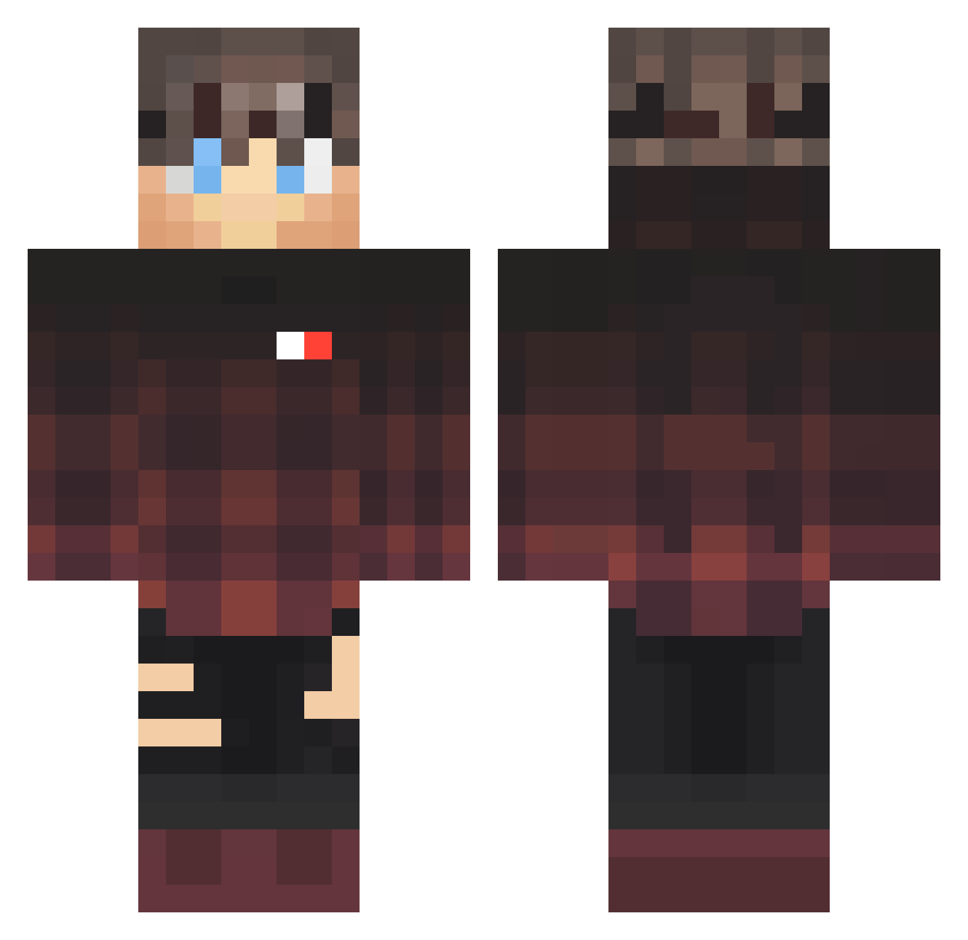 Derpy_Budder Minecraft skin, front and back view