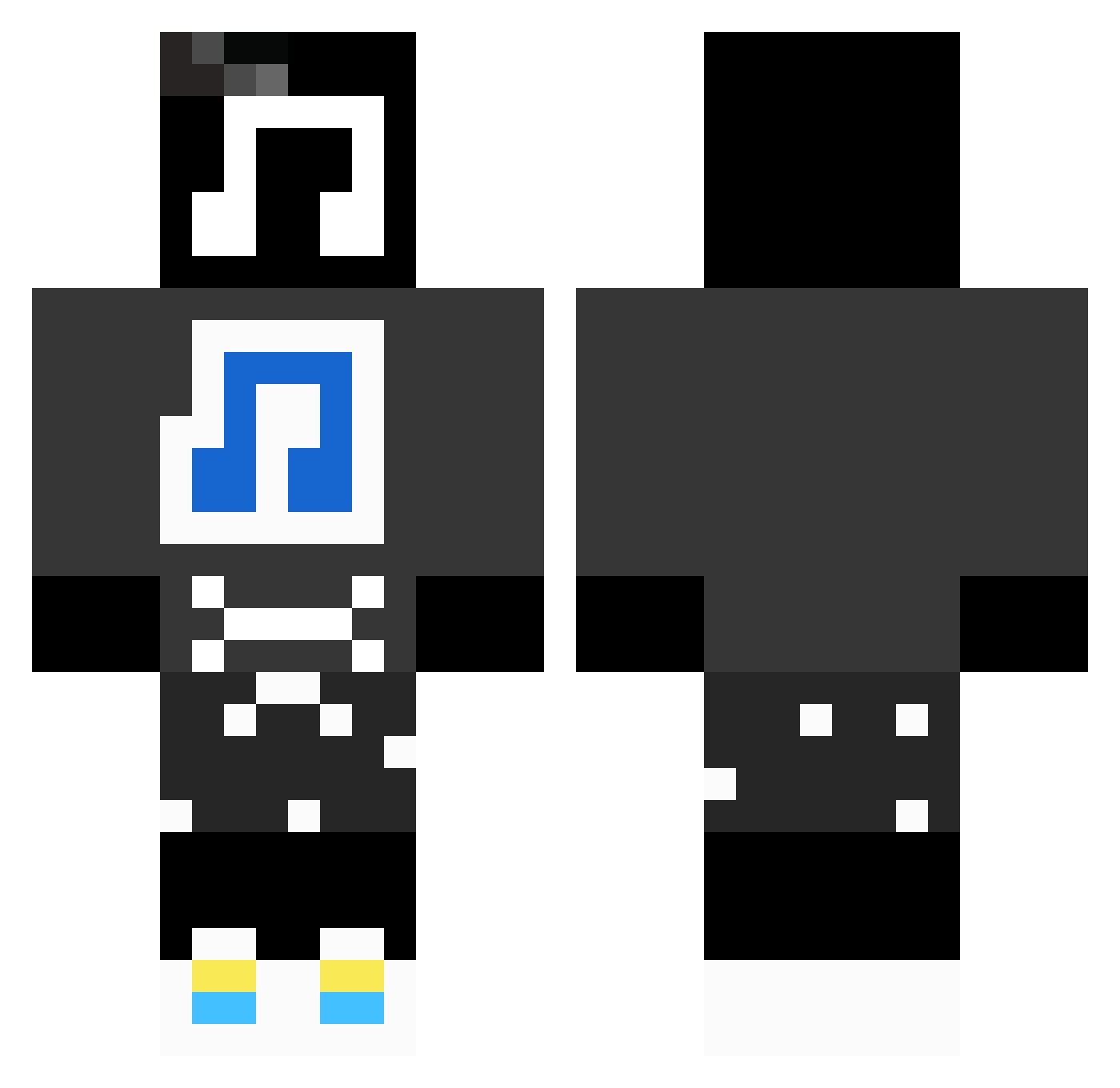 jaabaaz Minecraft skin, front and back view