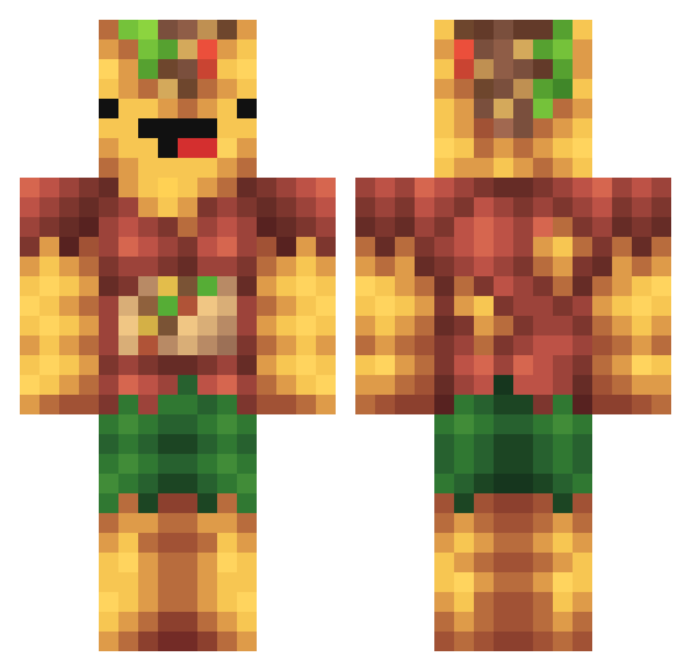 t_aco Minecraft skin, front and back view