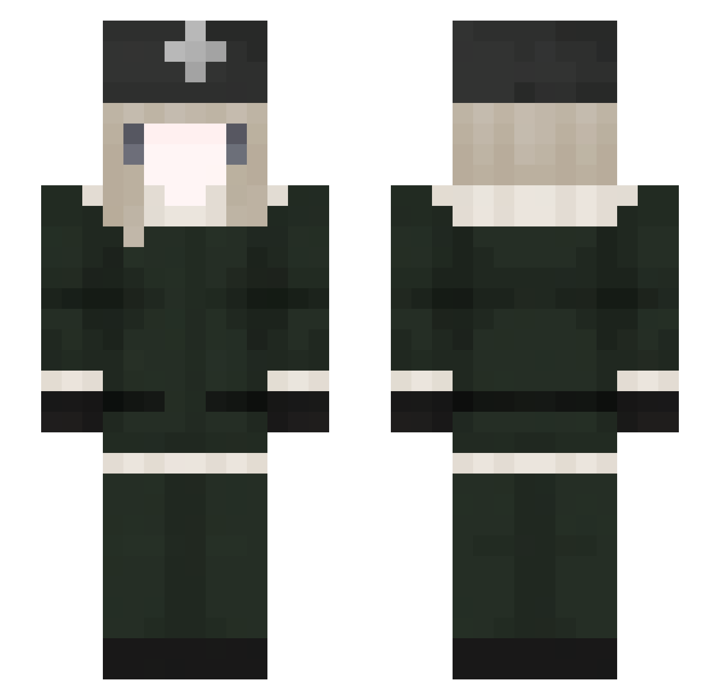 nekosaen Minecraft skin, front and back view