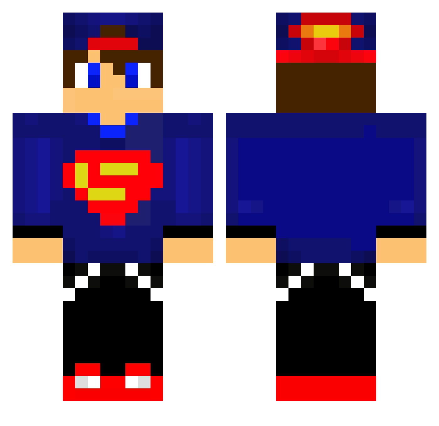 Detruck Minecraft skin, front and back view