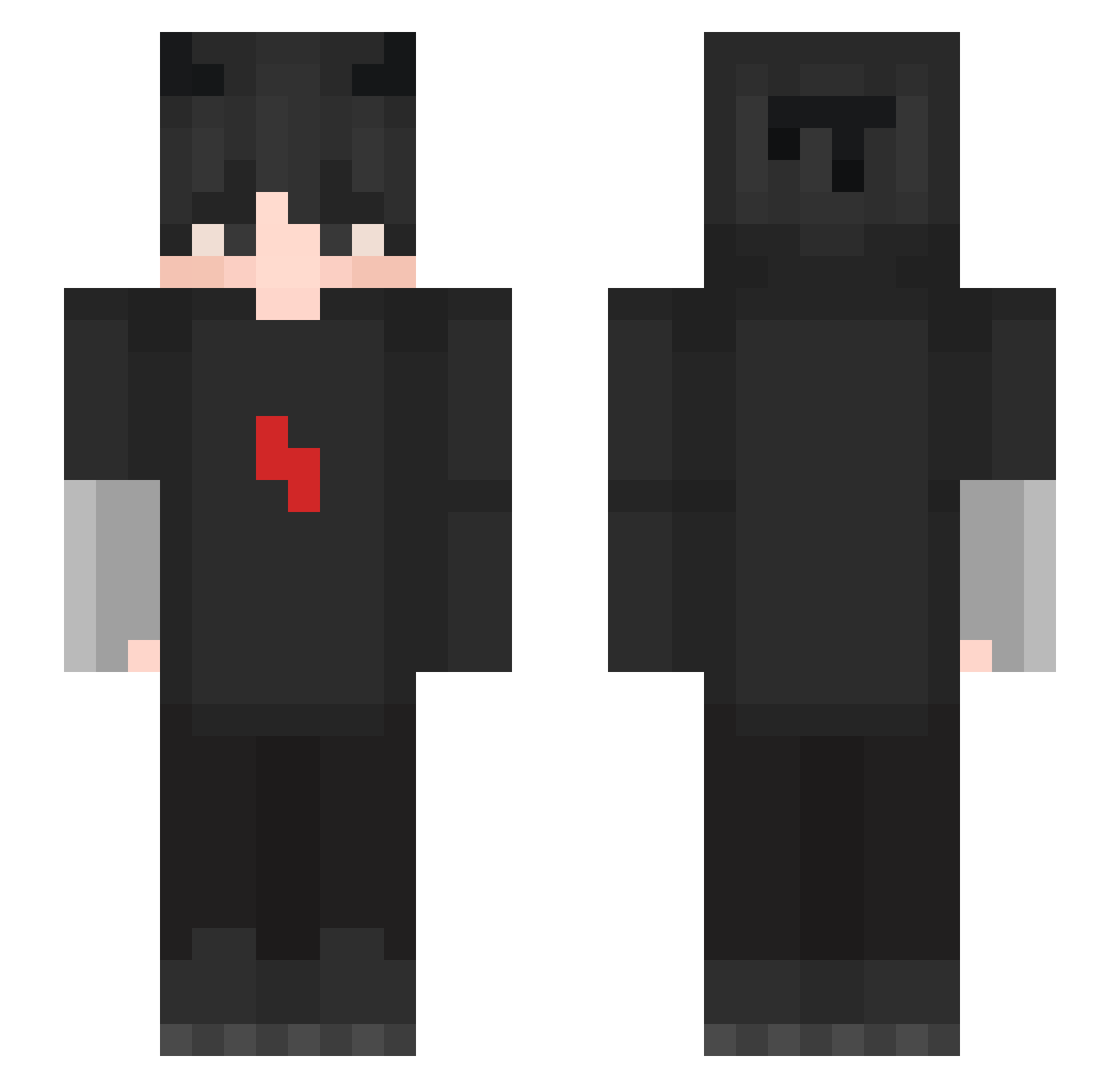 killatall Minecraft skin, front and back view