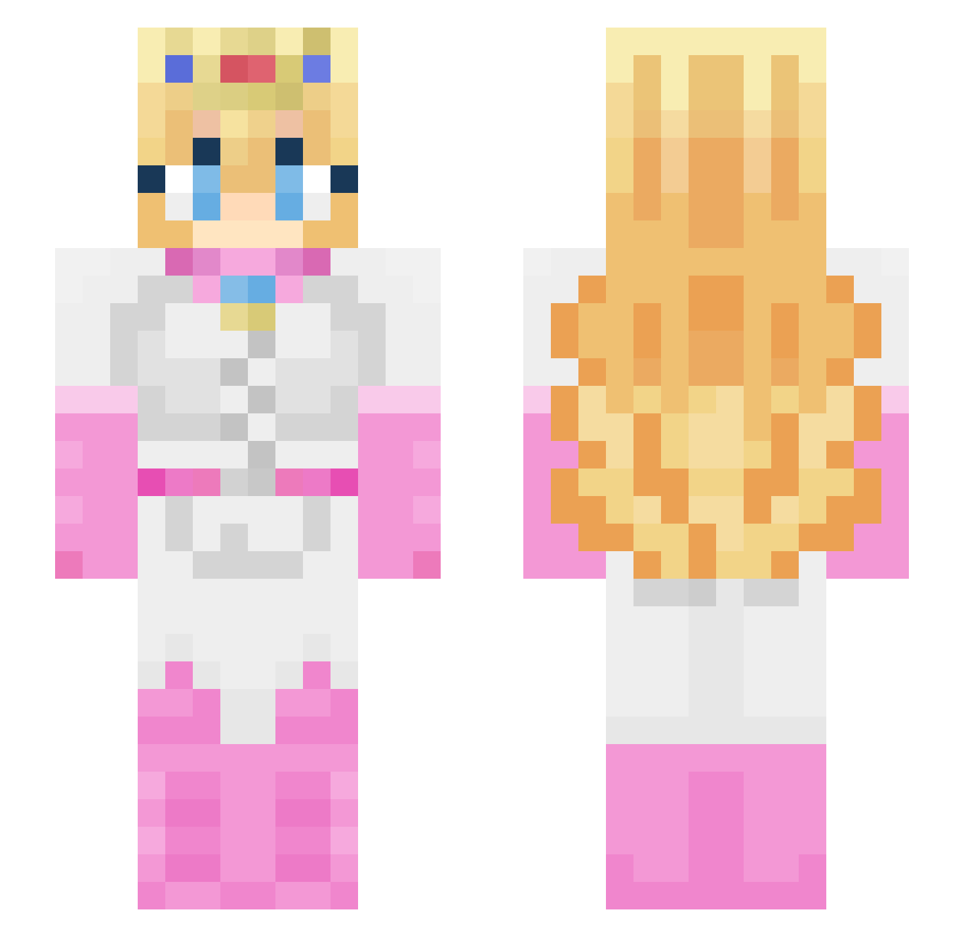 SquidwardTentac7 Minecraft skin, front and back view