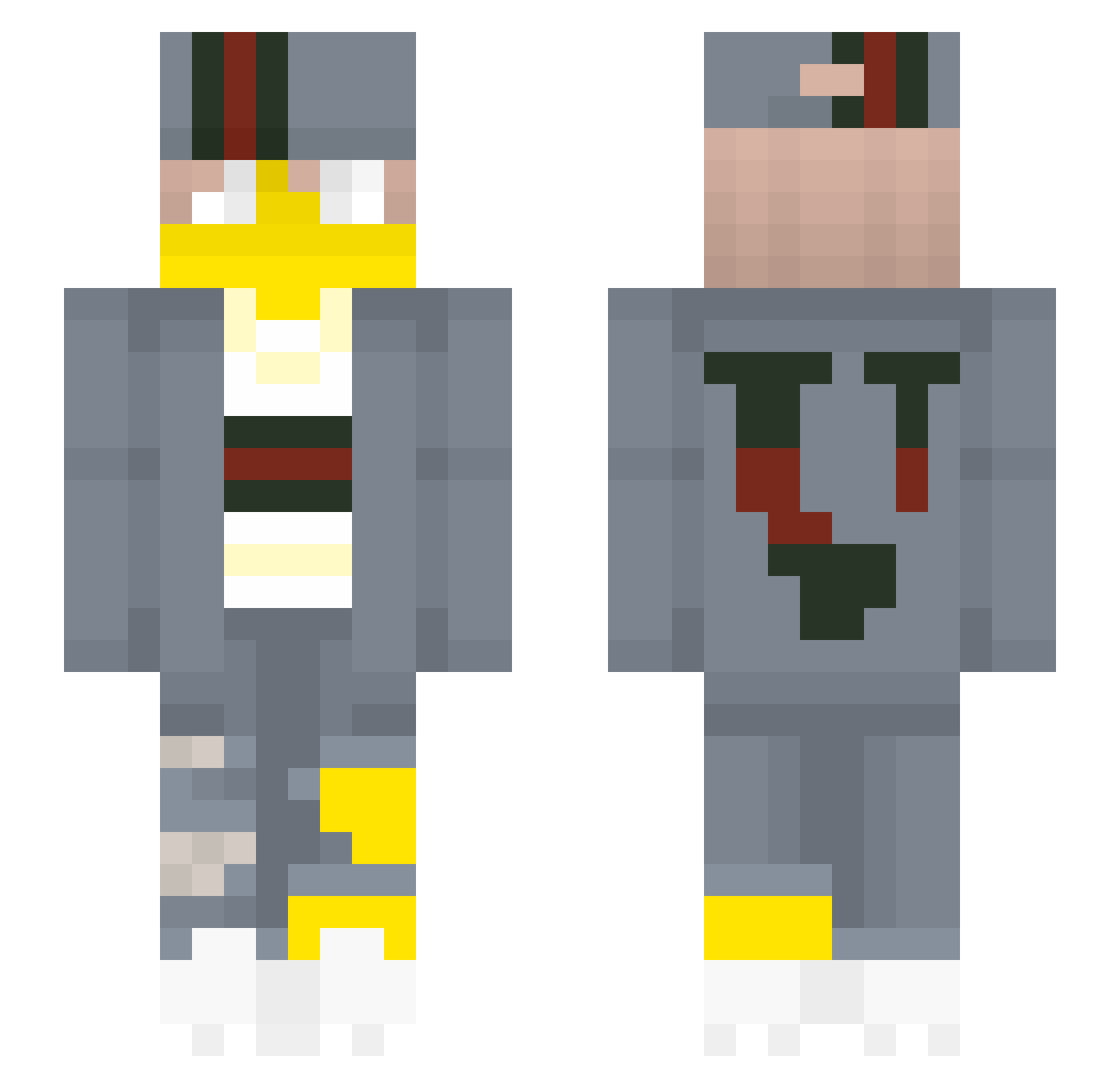 exdb Minecraft skin, front and back view