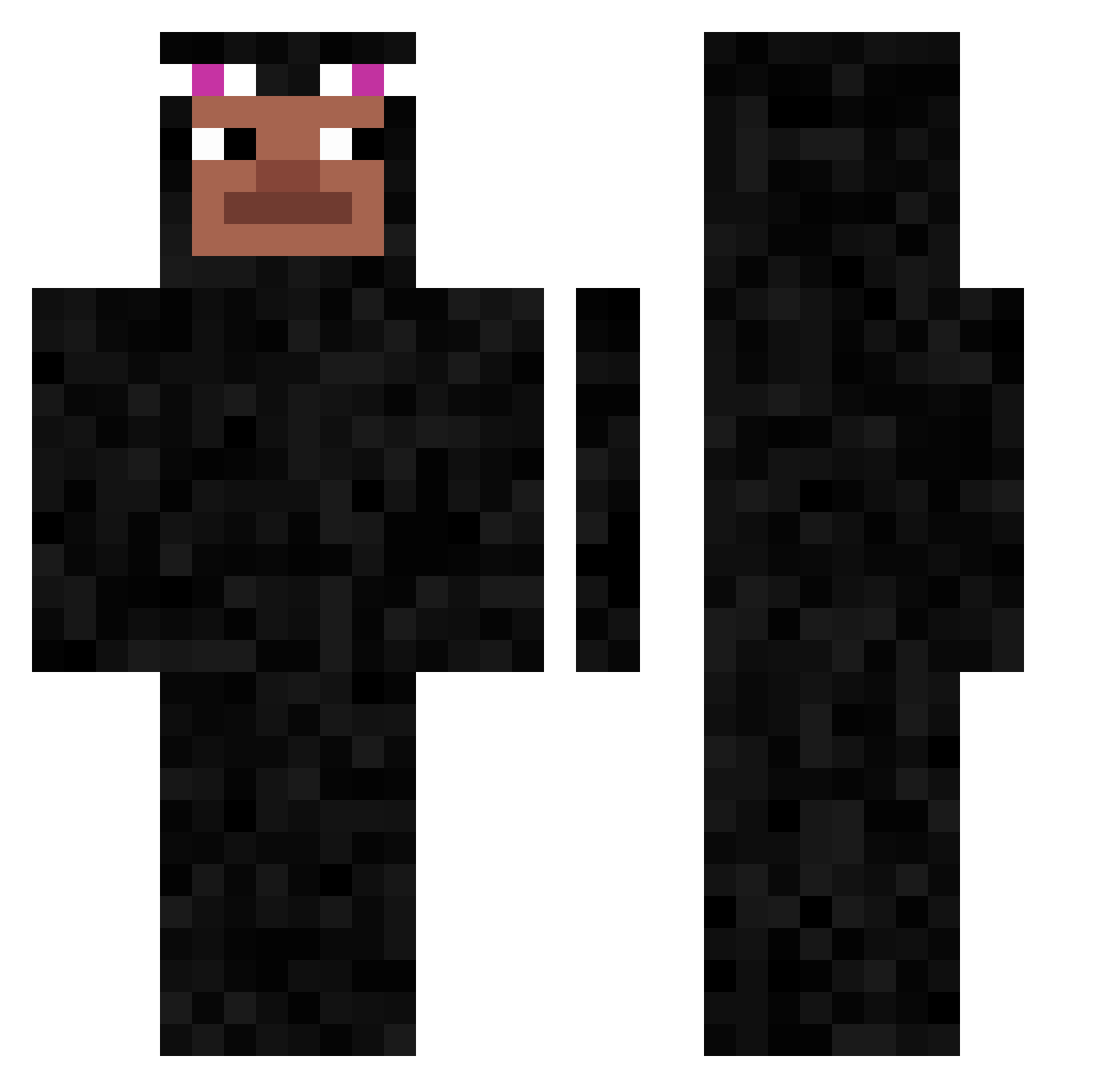 Ullernisback Minecraft skin, front and back view