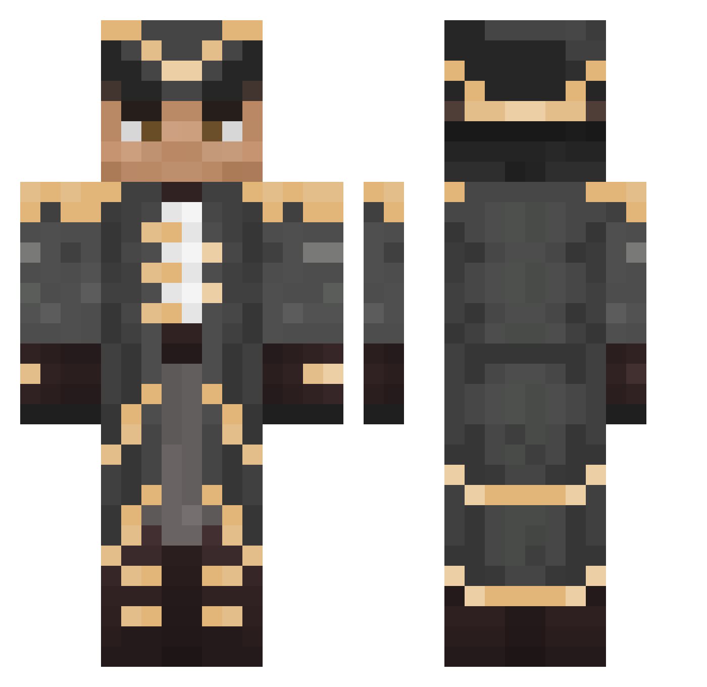 rGRobStar1234 Minecraft skin, front and back view