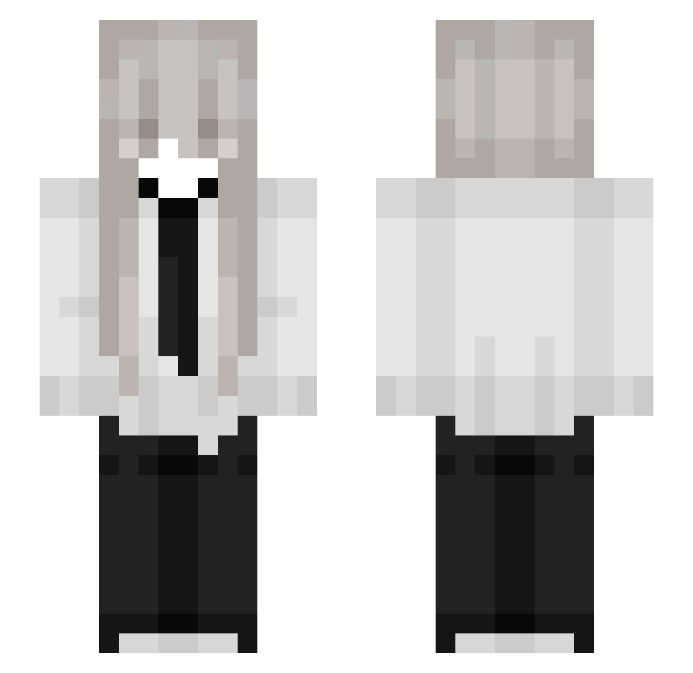 Ning27 Minecraft skin, front and back view