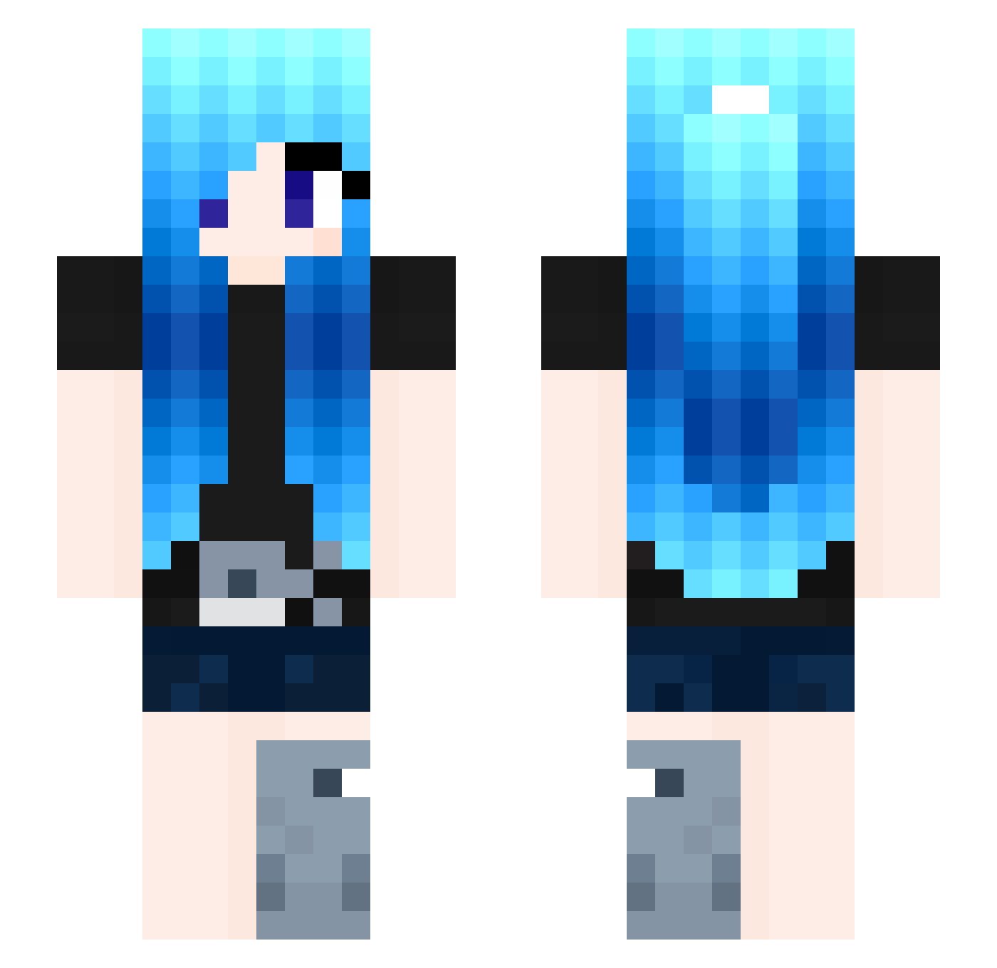 Alexsara Minecraft skin, front and back view