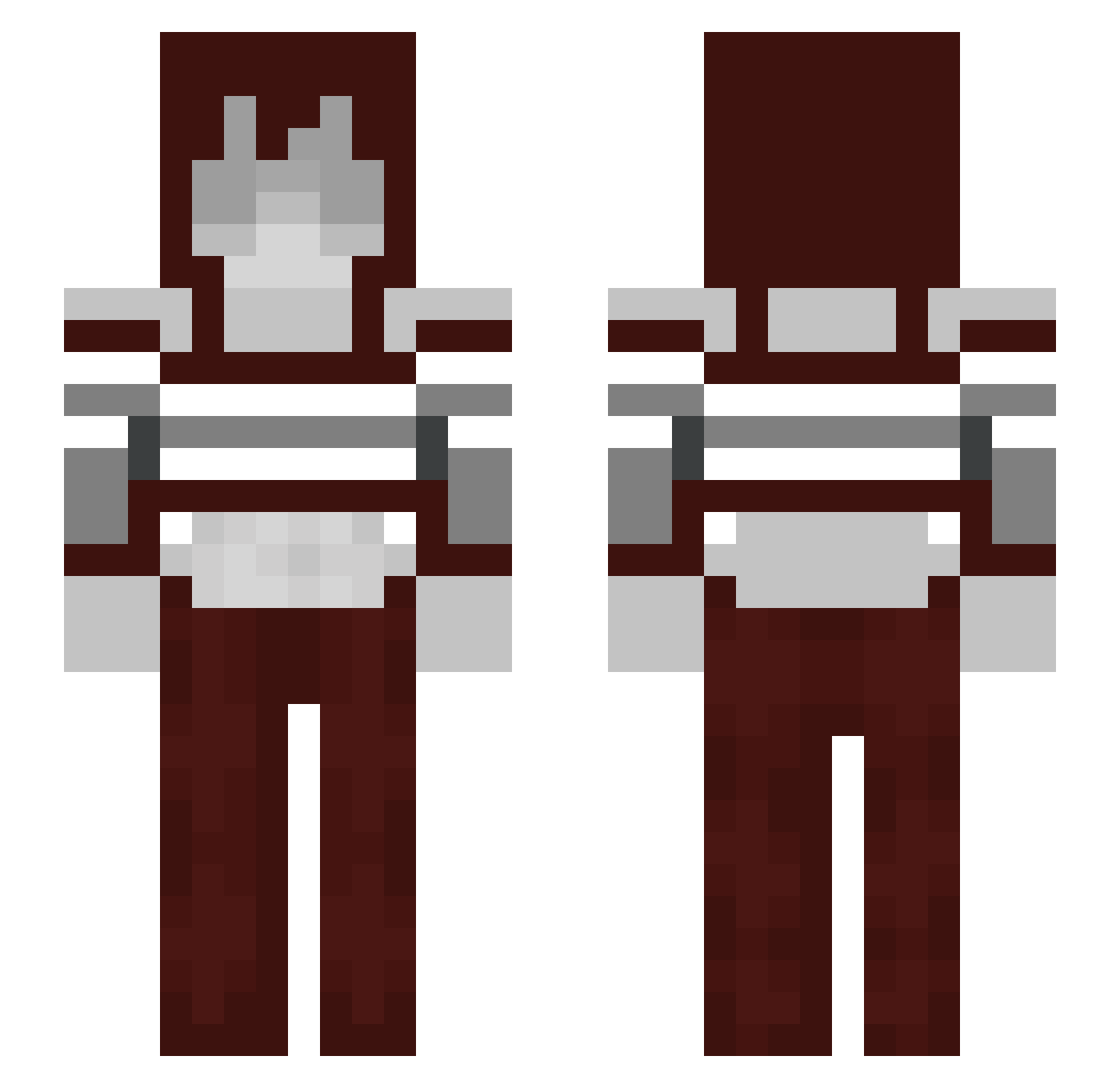 Victor36 Minecraft skin, front and back view