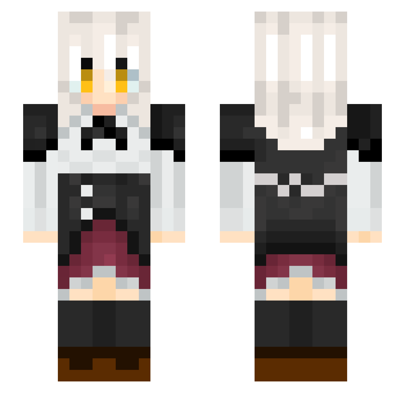66Forward Minecraft skin, front and back view