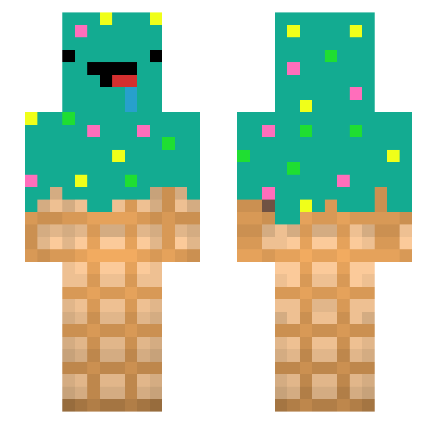 Gumzzy Minecraft skin, front and back view