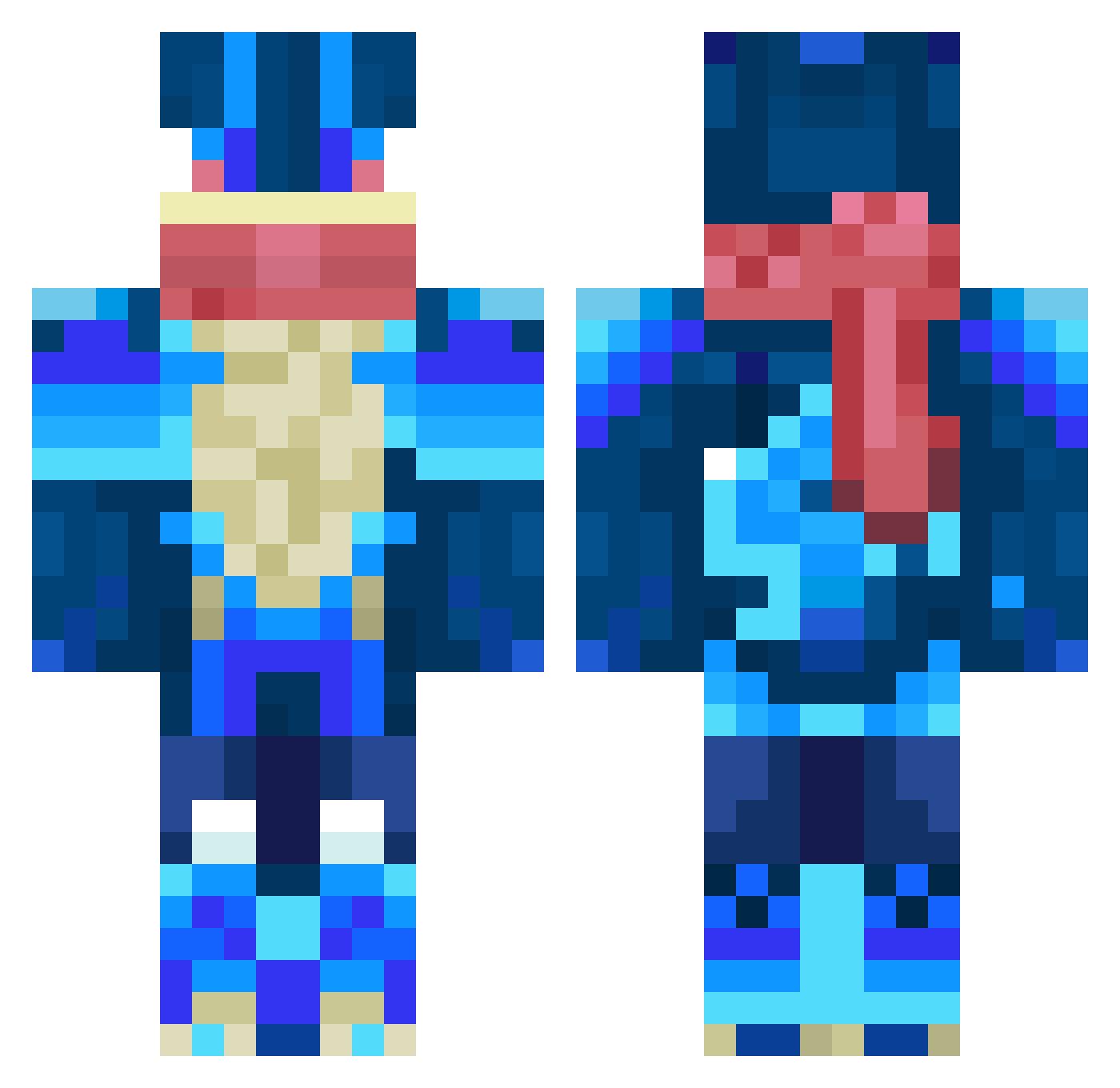 dinostachanator Minecraft skin, front and back view