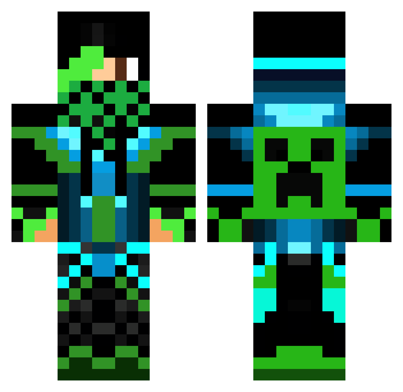 Angelika Minecraft skin, front and back view