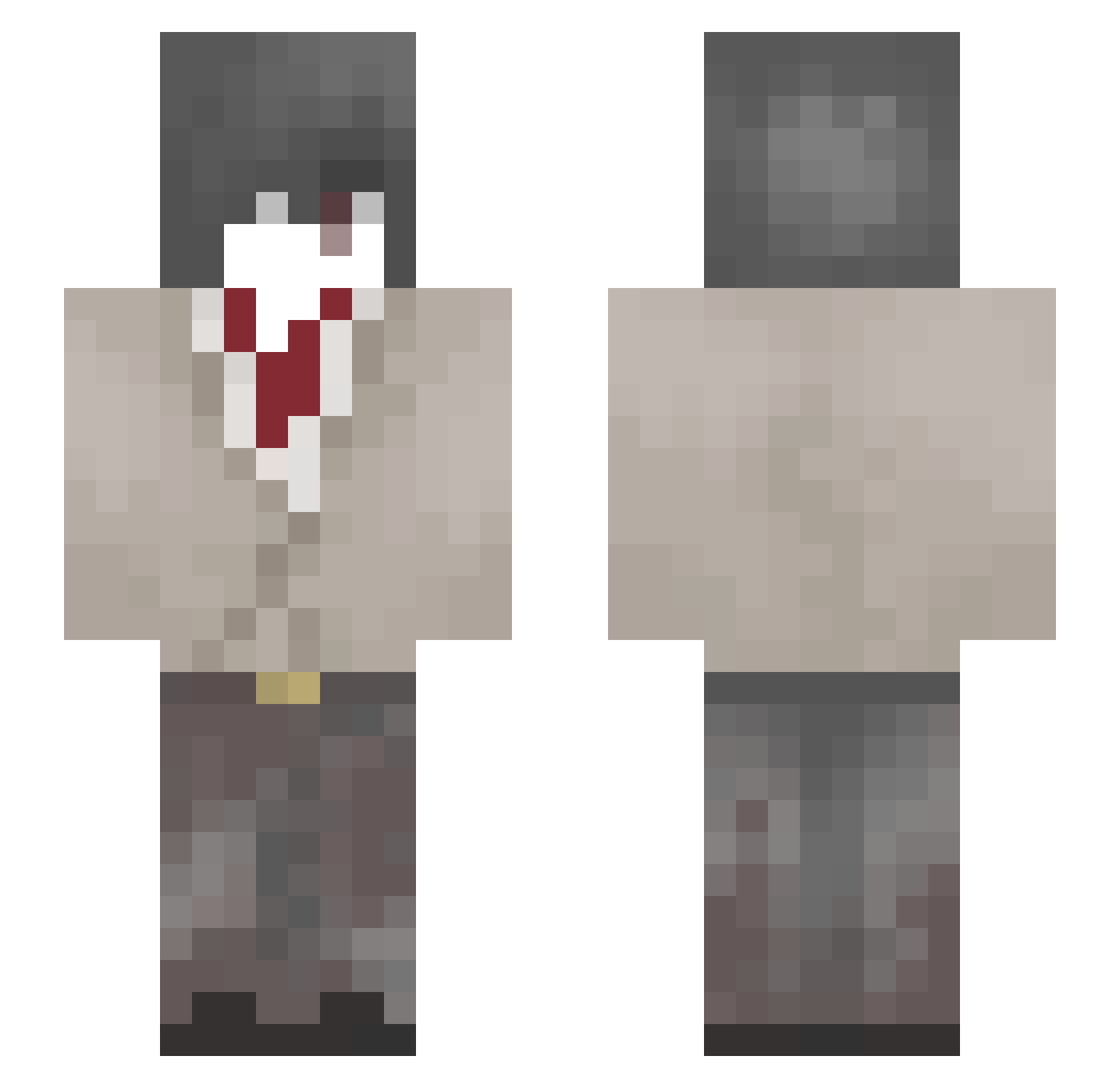 y7kkc Minecraft skin, front and back view