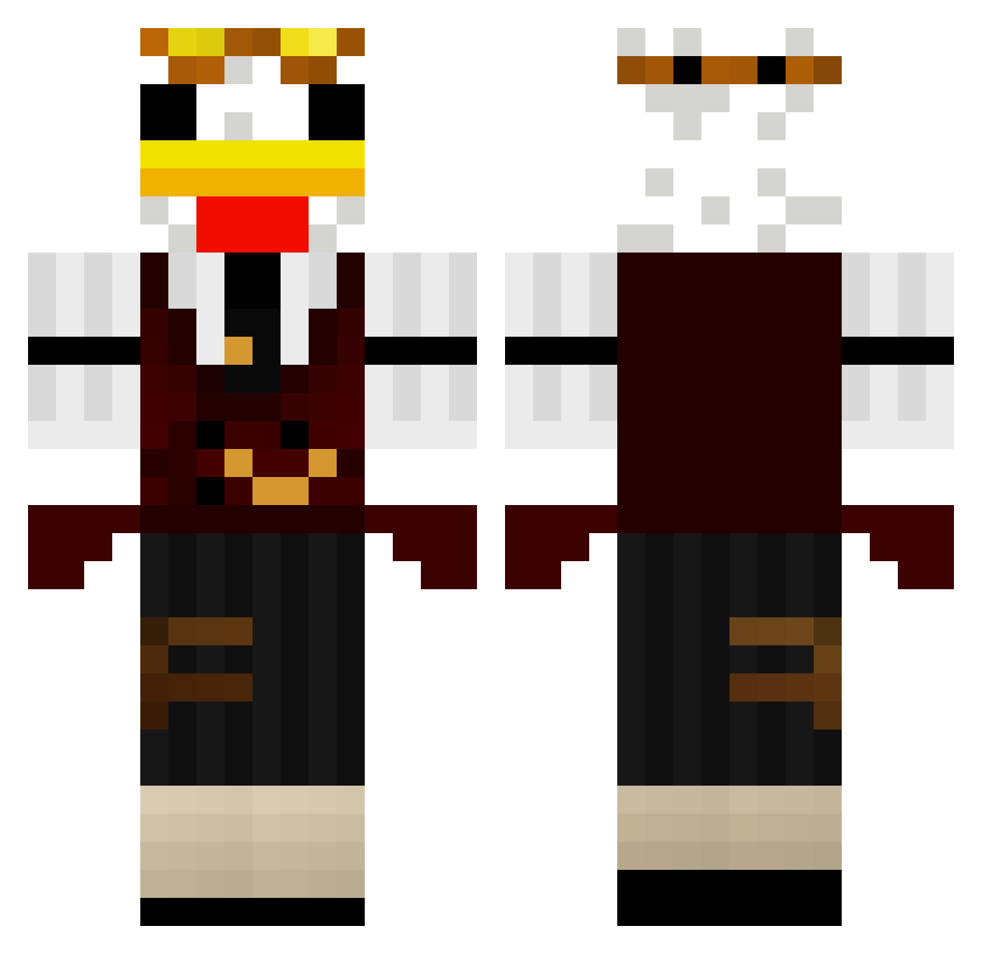 comander_hex Minecraft skin, front and back view