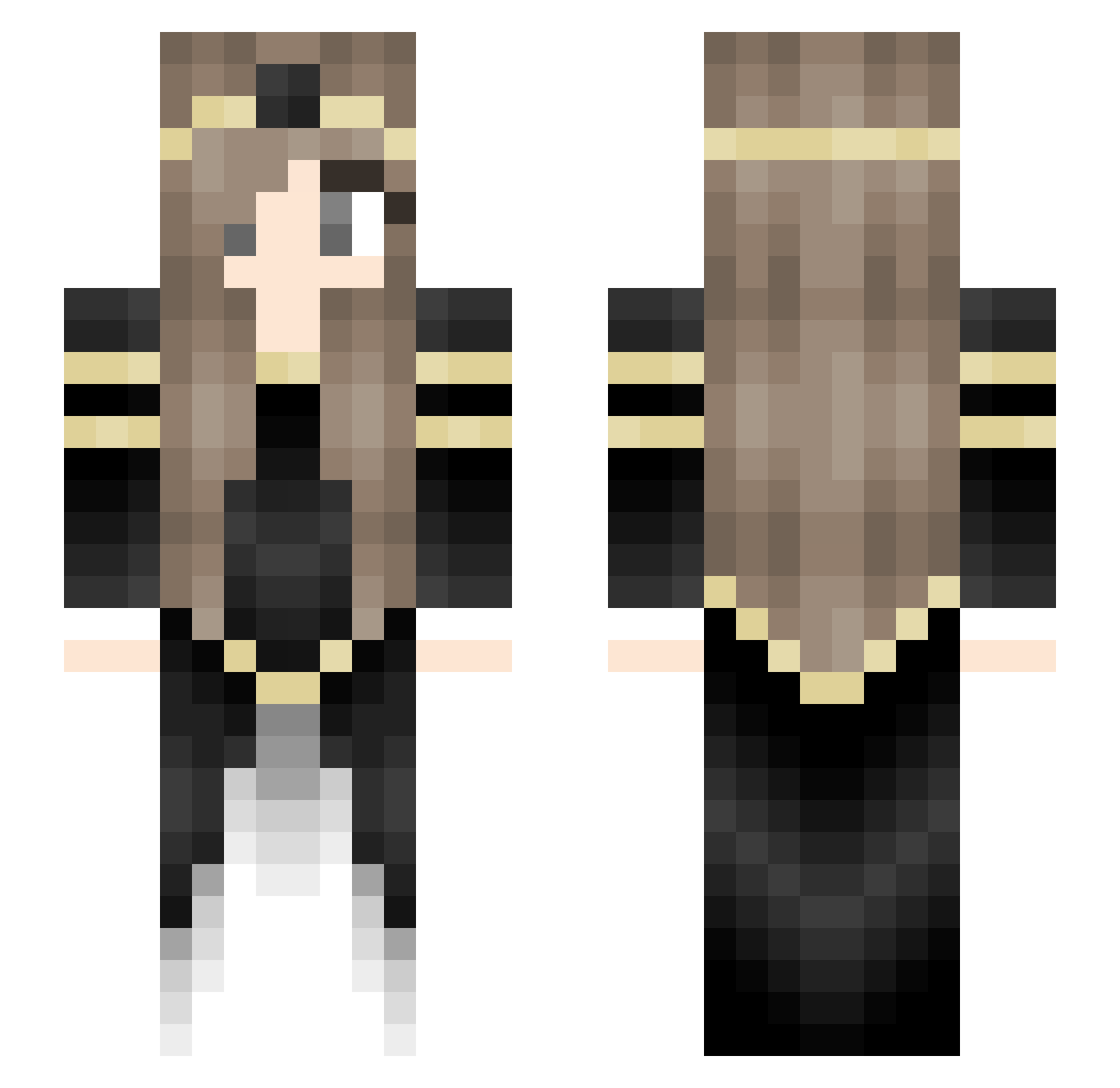 Carola79 Minecraft skin, front and back view