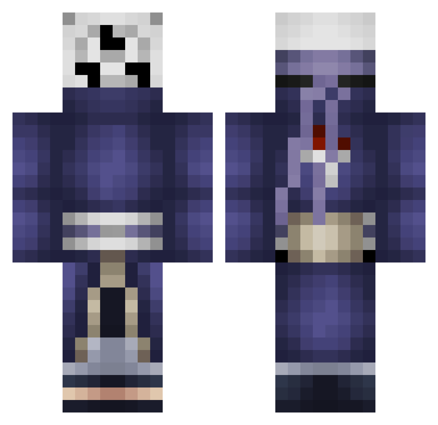 ipvpgodyourb Minecraft skin, front and back view