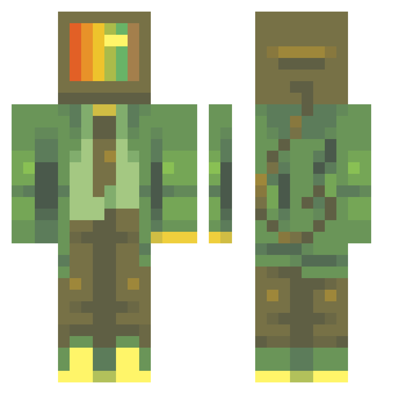 Djman713 Minecraft skin, front and back view