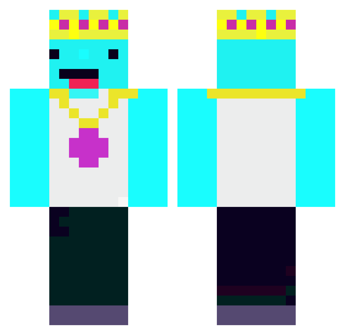 Azylee701 Minecraft skin, front and back view