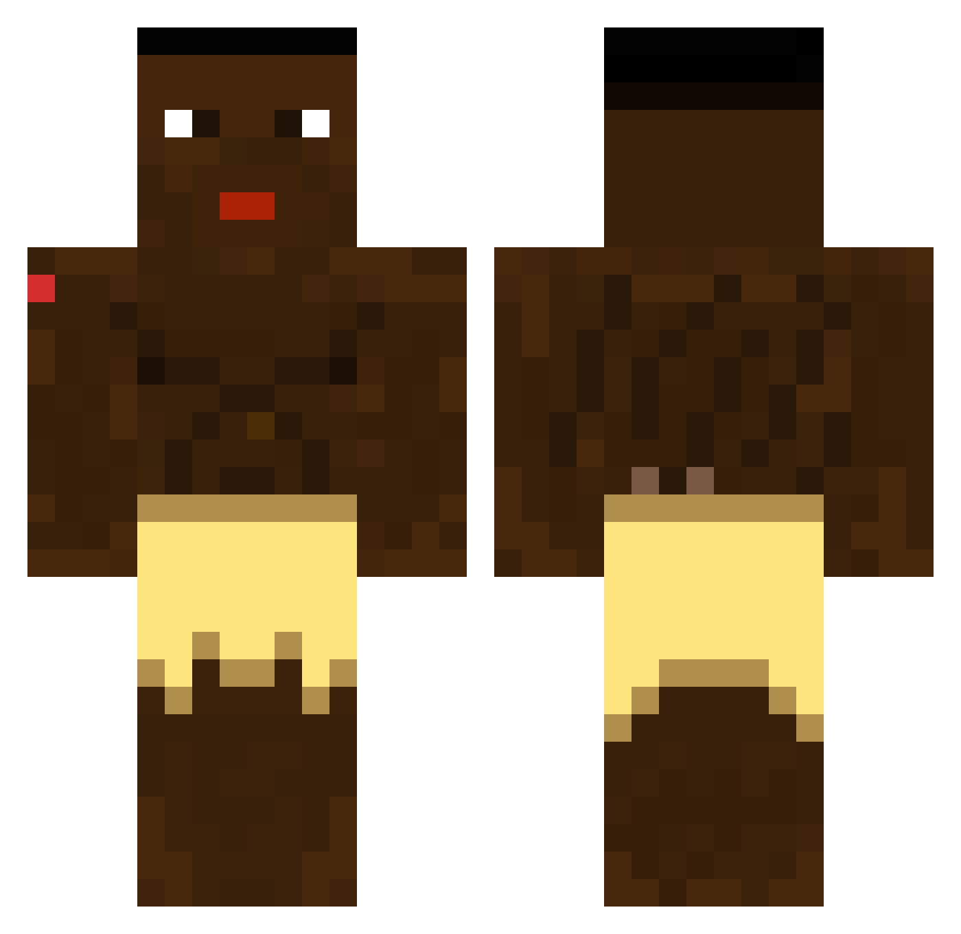 InfantDealer Minecraft skin, front and back view