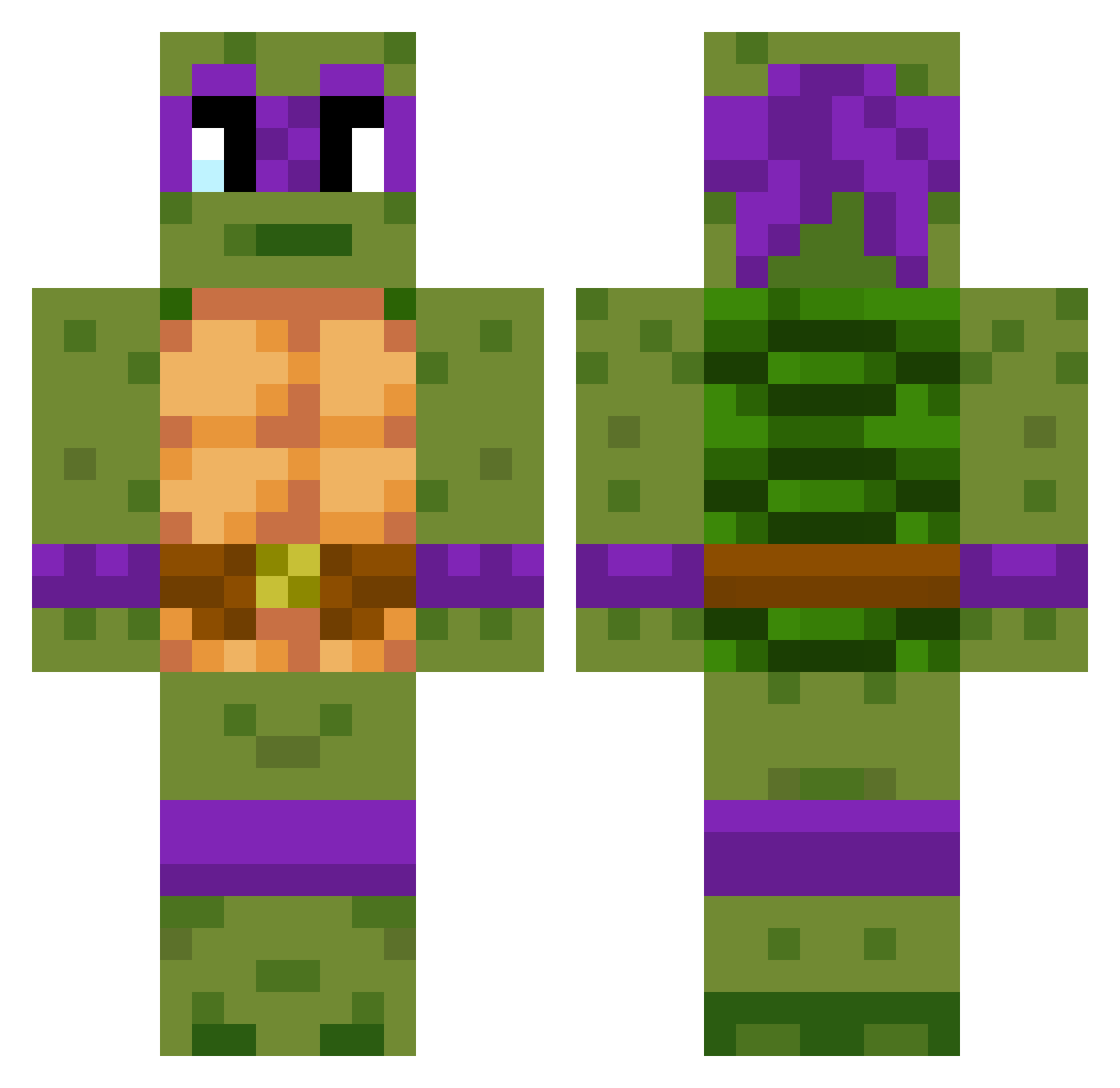 QTip420 Minecraft skin, front and back view