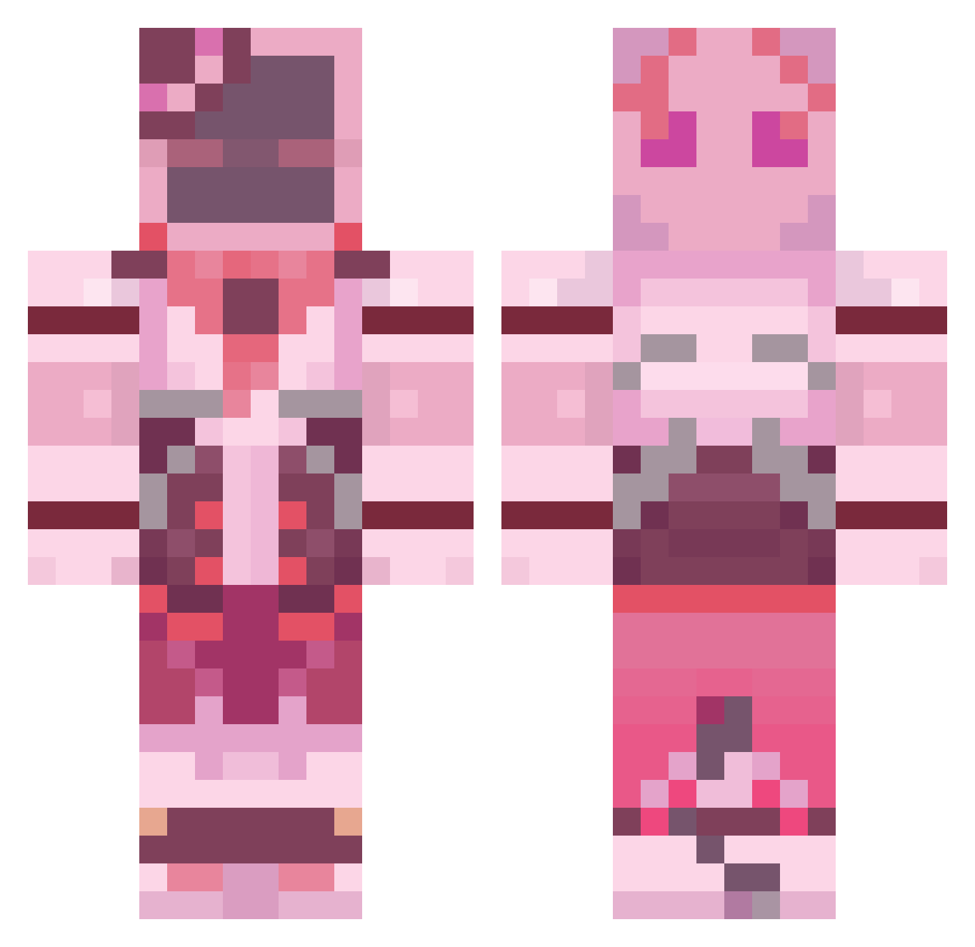 TaroCards Minecraft skin, front and back view