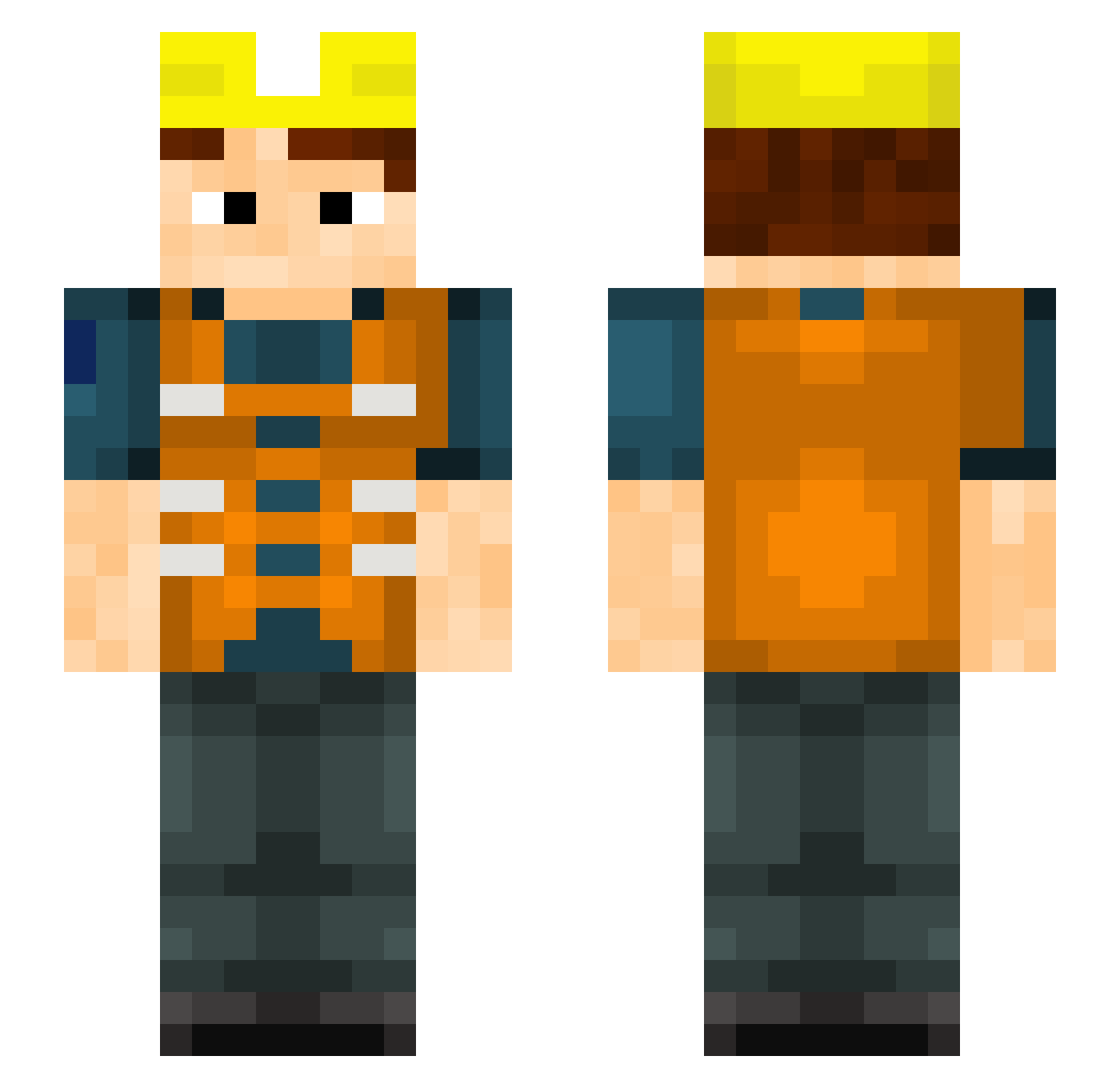 Mr_Goatie Minecraft skin, front and back view