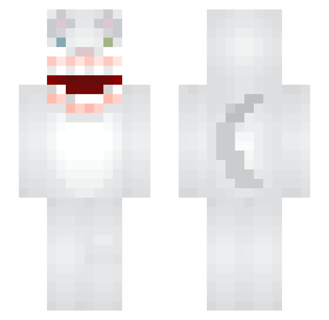 Outname Minecraft skin, front and back view