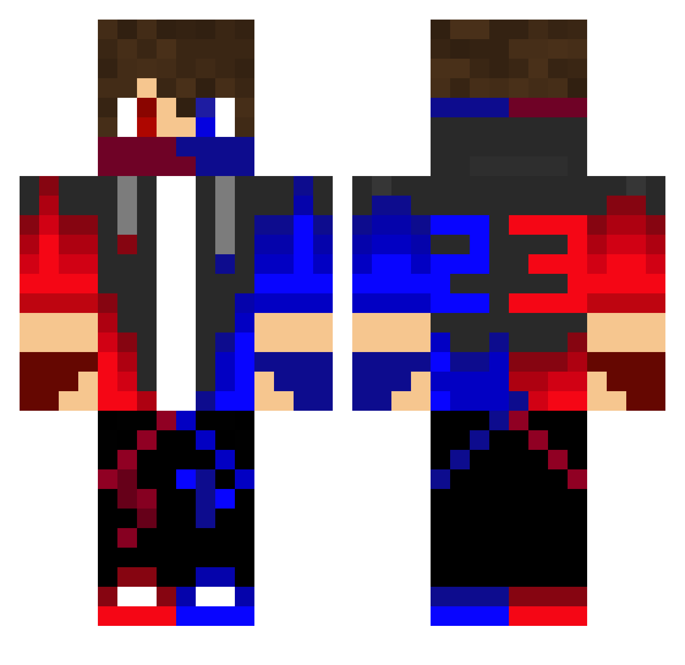 Tbnrstewa Minecraft skin, front and back view
