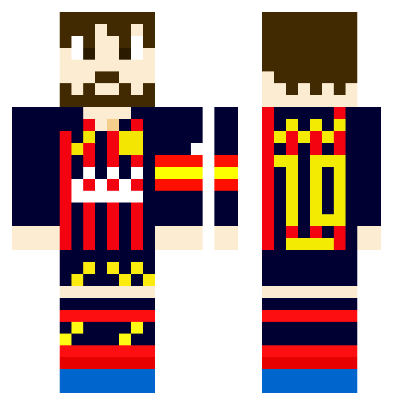 virtus Minecraft skin, front and back view