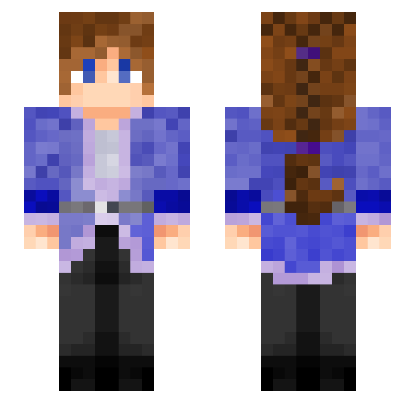 AuraGrace Minecraft skin, front and back view