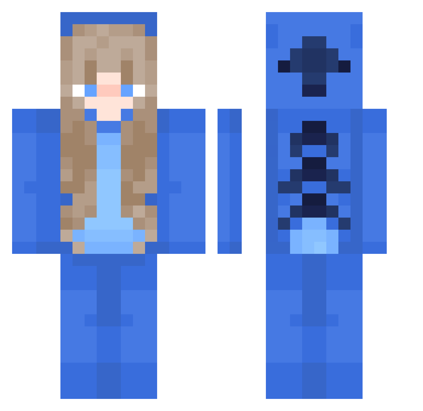 Natooxx Minecraft skin, front and back view