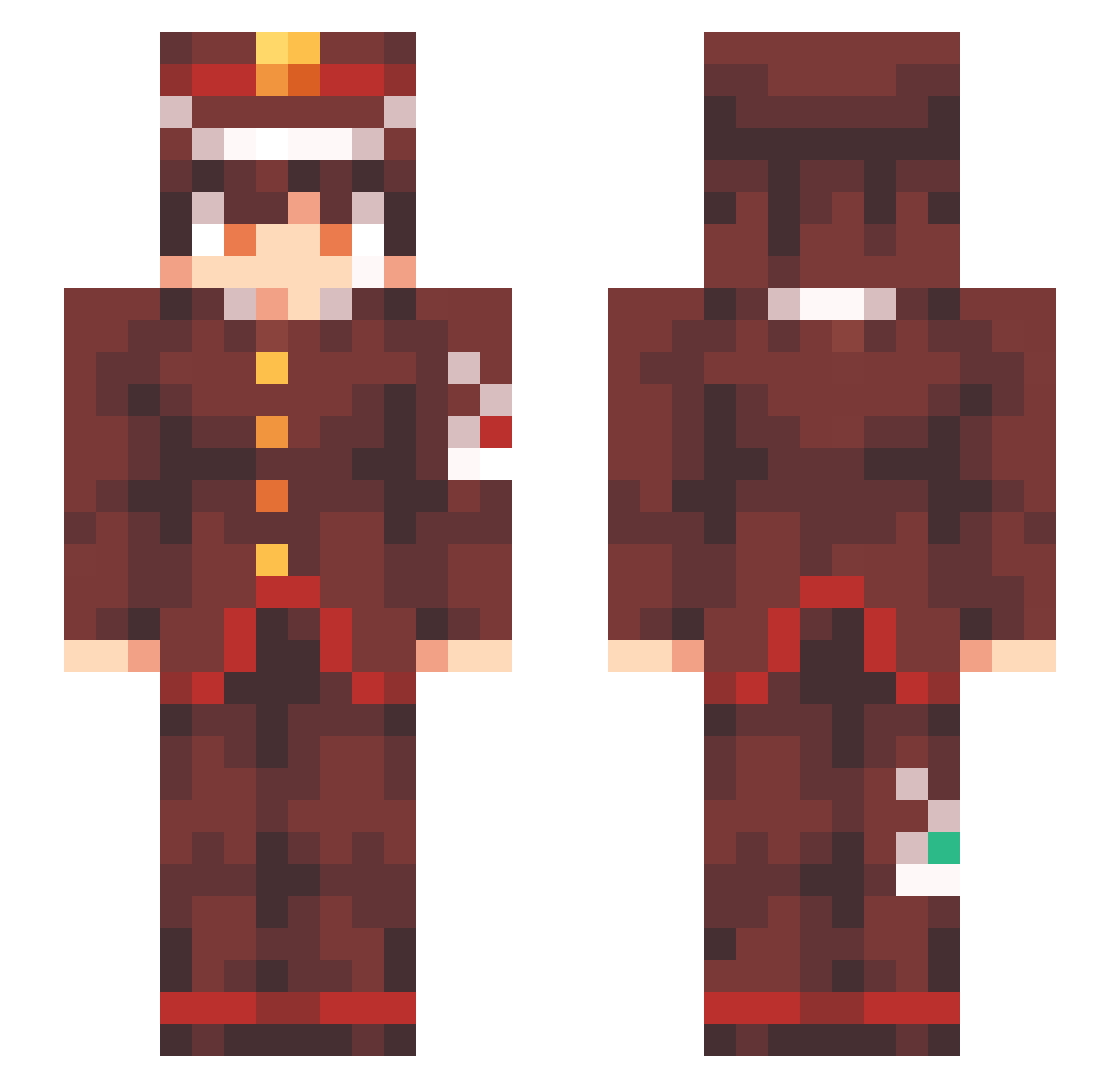 NeoSkystorm Minecraft skin, front and back view
