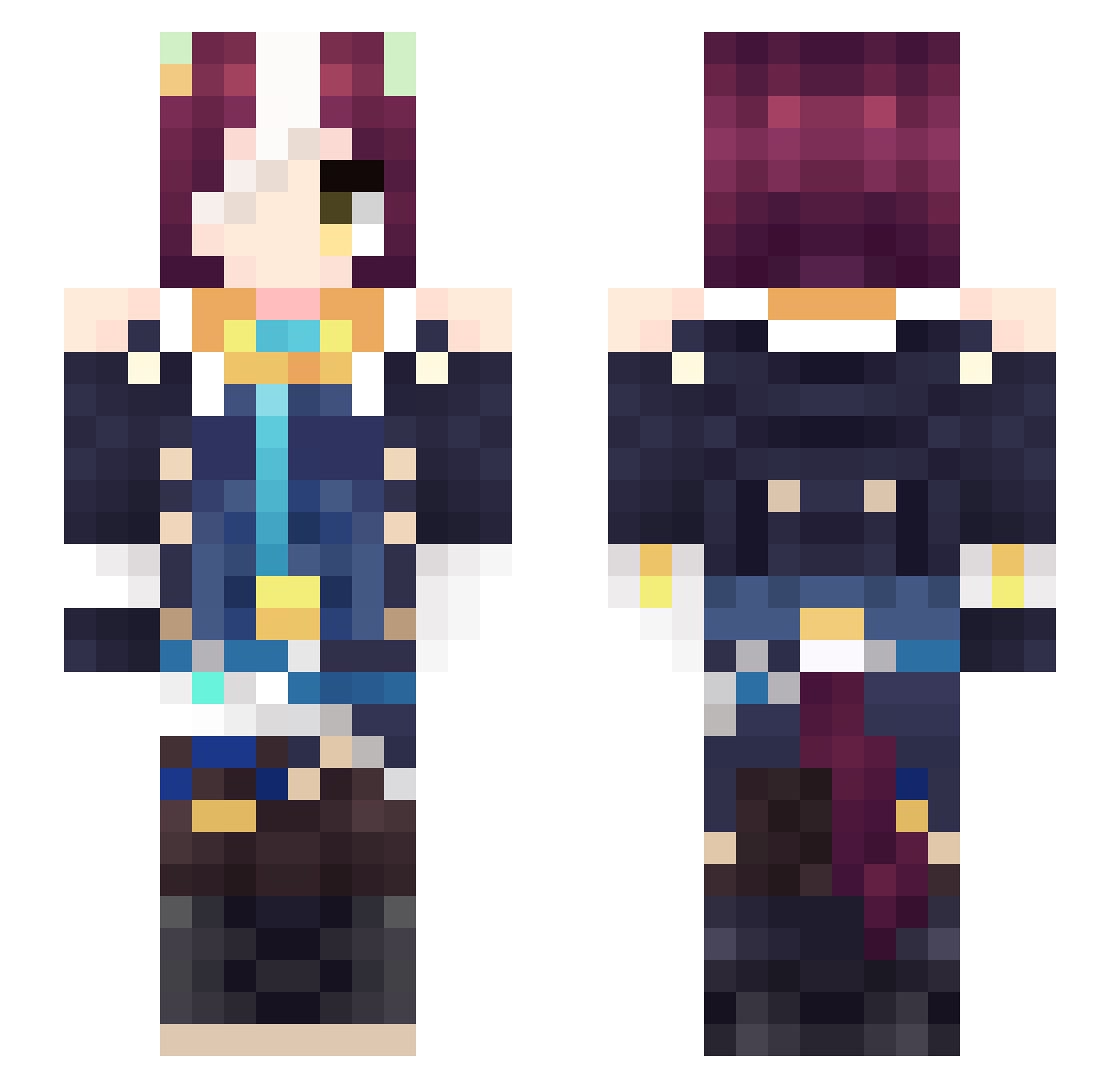 Altera72 Minecraft skin, front and back view