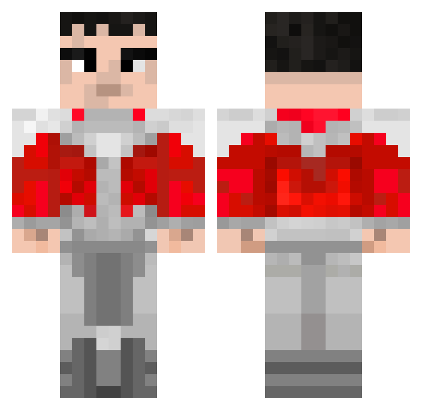 Fener10 Minecraft skin, front and back view