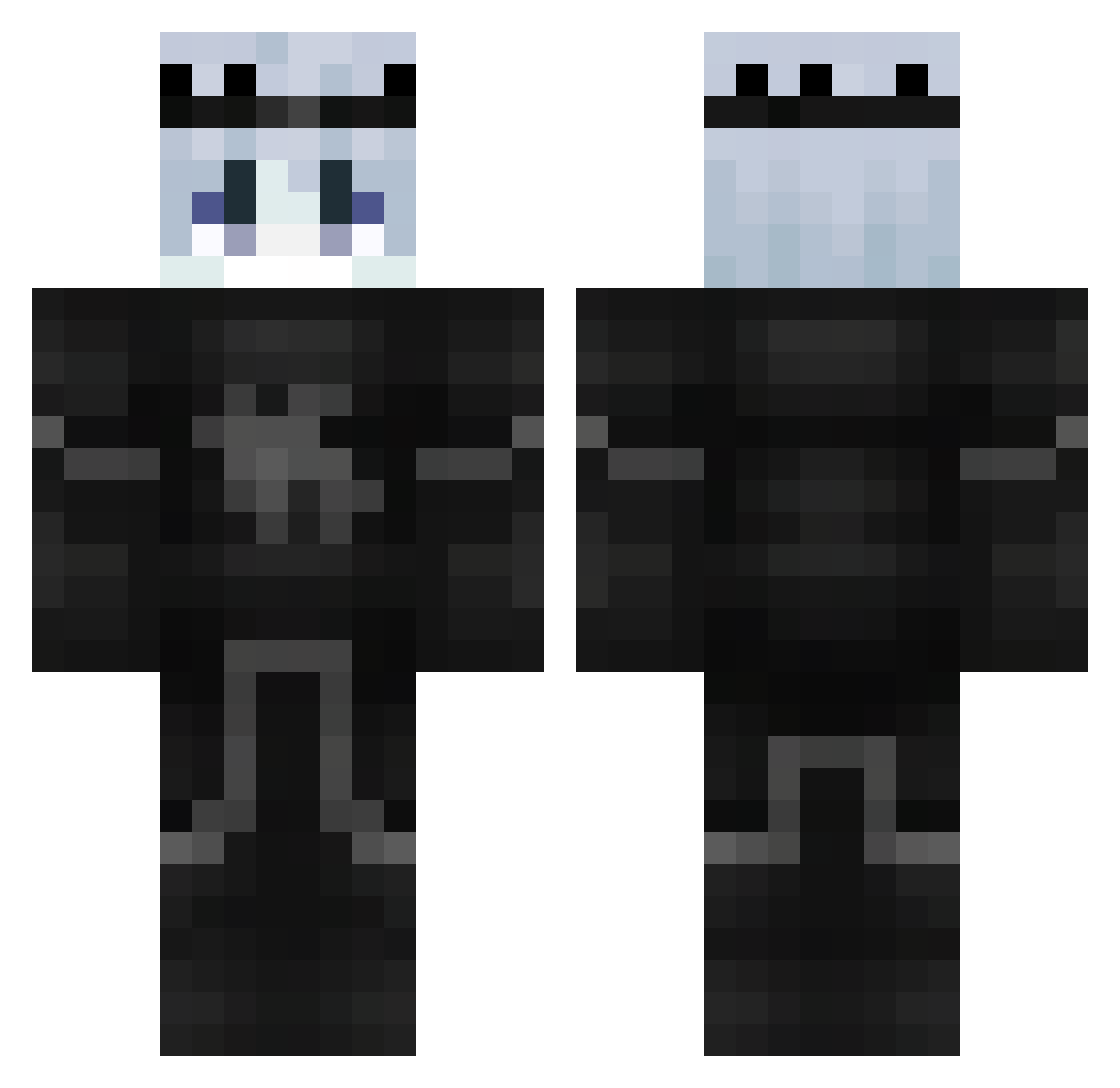 Incogex Minecraft skin, front and back view